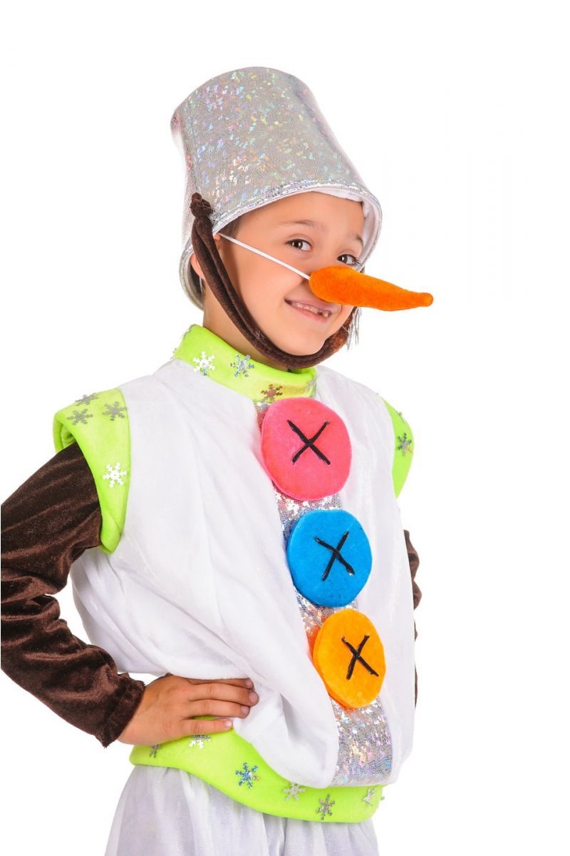 Масочка - «Снеговик с ведром» карнавальный костюм для мальчика / фото №1194