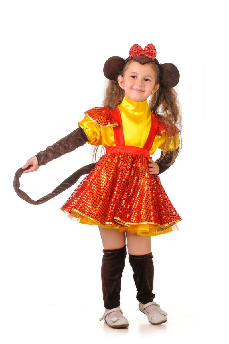 Масочка - Мавпочка «Вогненна» карнавальний костюм для дівчинки / фото №1215