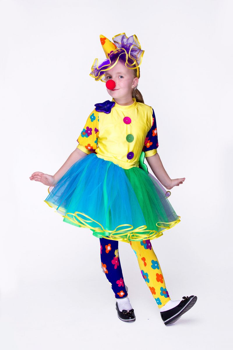 Масочка - «Клоунесса Инесса» карнавальный костюм для девочки / фото №1544