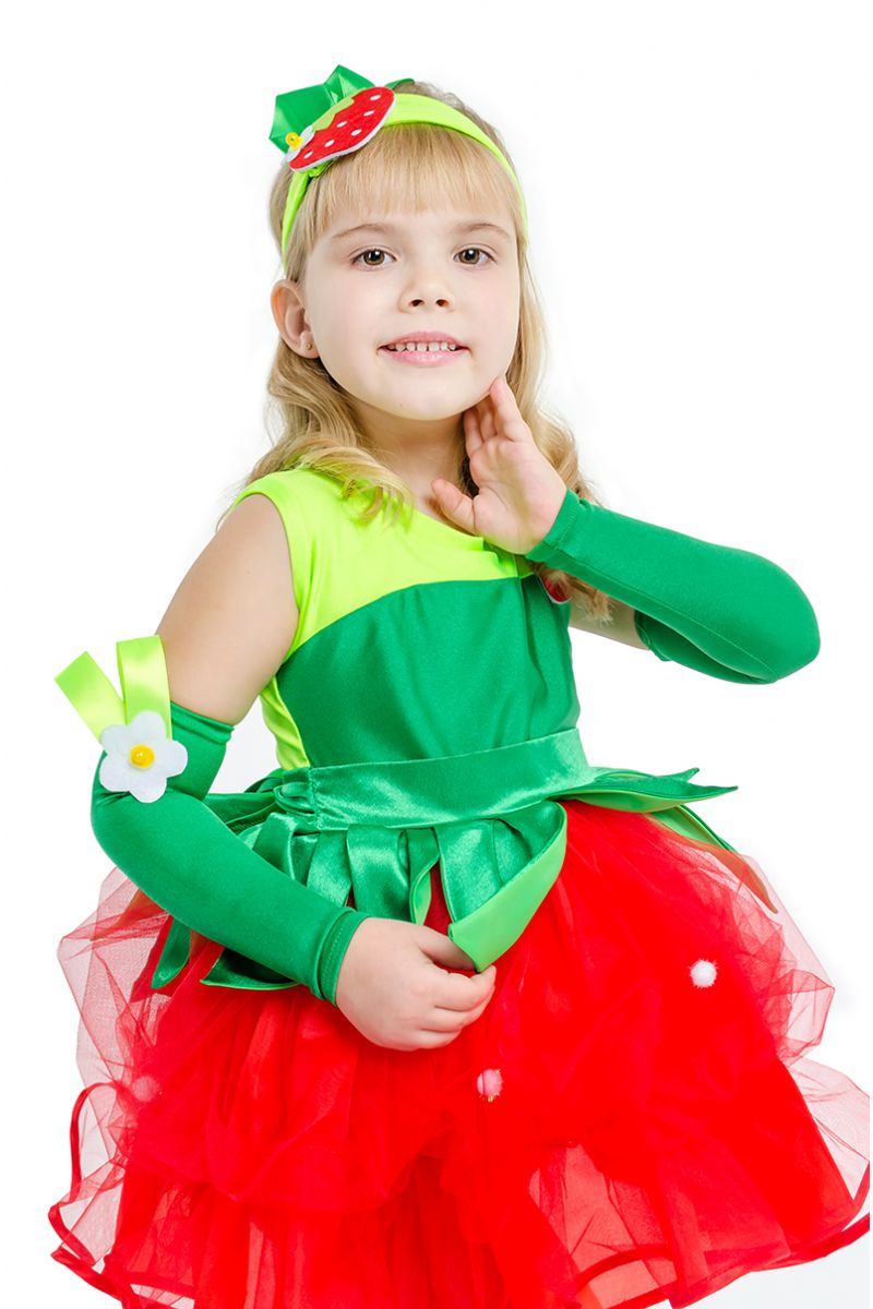 Масочка - «Клубничка-земляничка» карнавальный костюм для девочки / фото №1586