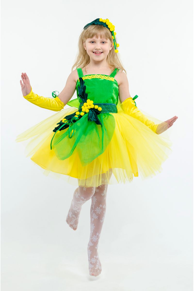 Мимоза «Солнечная» карнавальный костюм для девочки