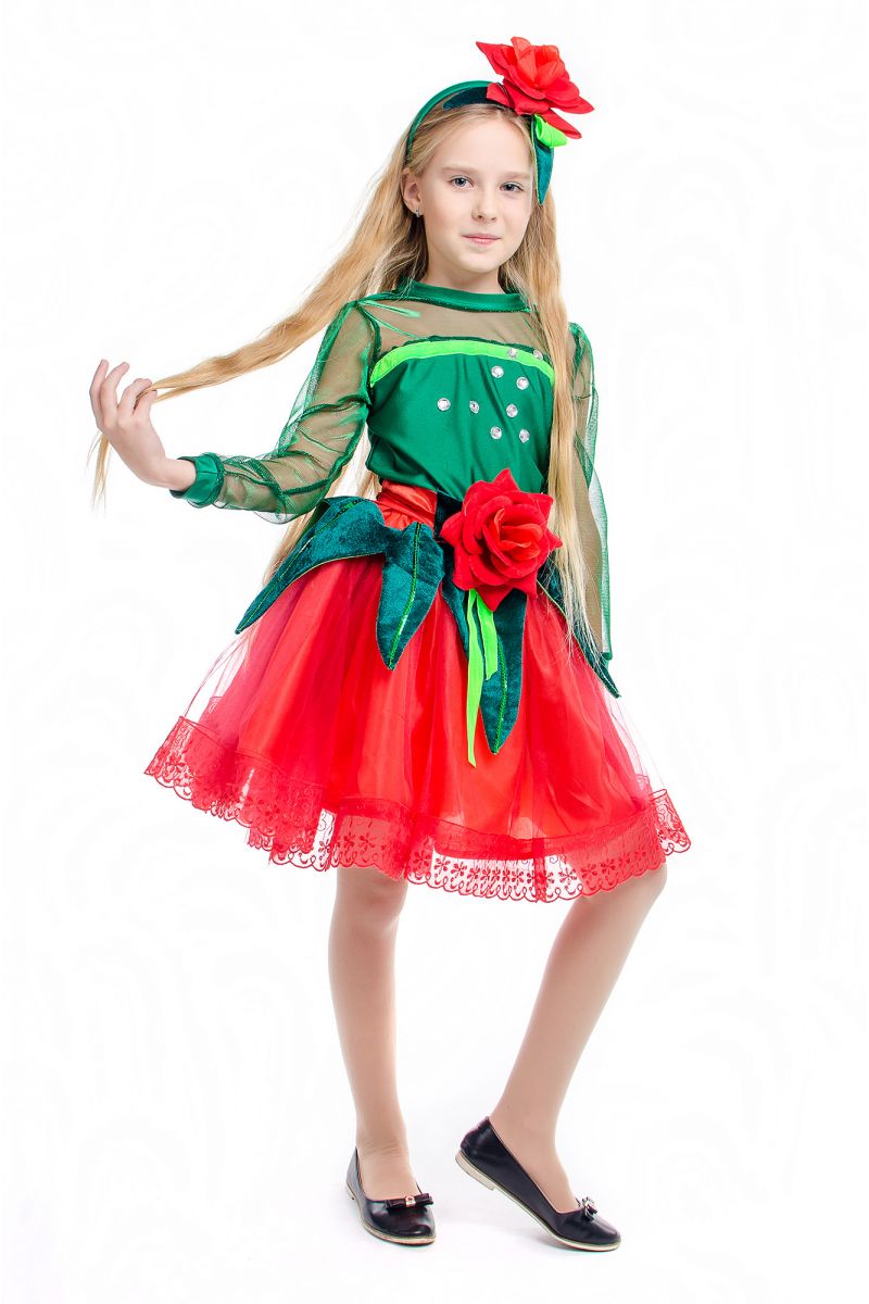 Масочка - «Розочка красная» карнавальный костюм для девочки / фото №2170