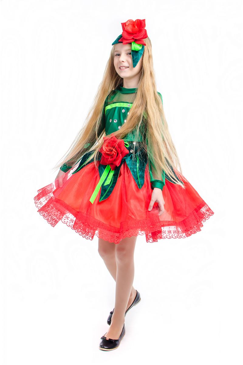 Масочка - «Розочка красная» карнавальный костюм для девочки / фото №2171