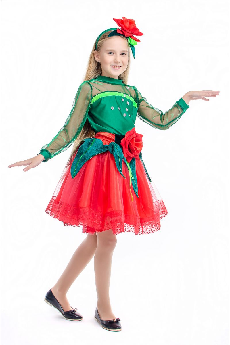 Масочка - «Розочка красная» карнавальный костюм для девочки / фото №2172