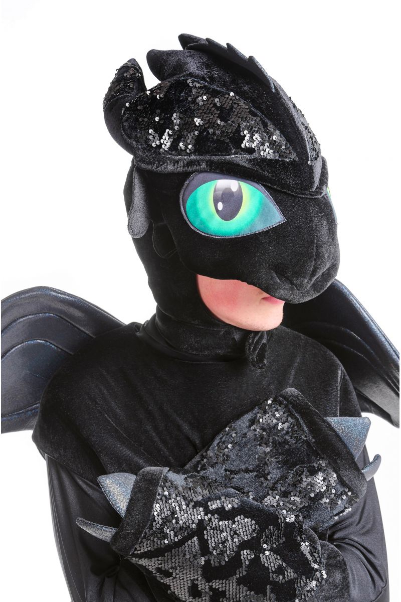 Масочка - Дракон Беззубик «Ночная фурия» карнавальный костюм для аниматоров / фото №2471