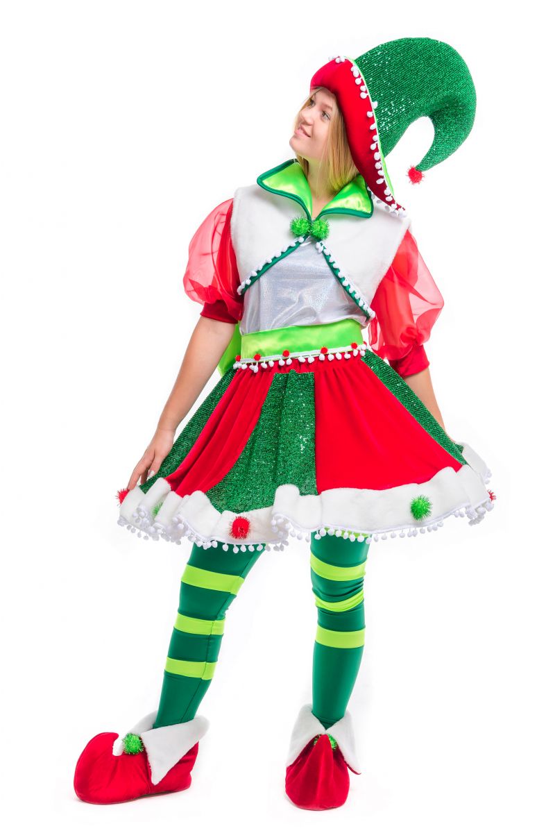 Масочка - «Рождественский Эльфийка» карнавальный костюм для аниматора / фото №2489