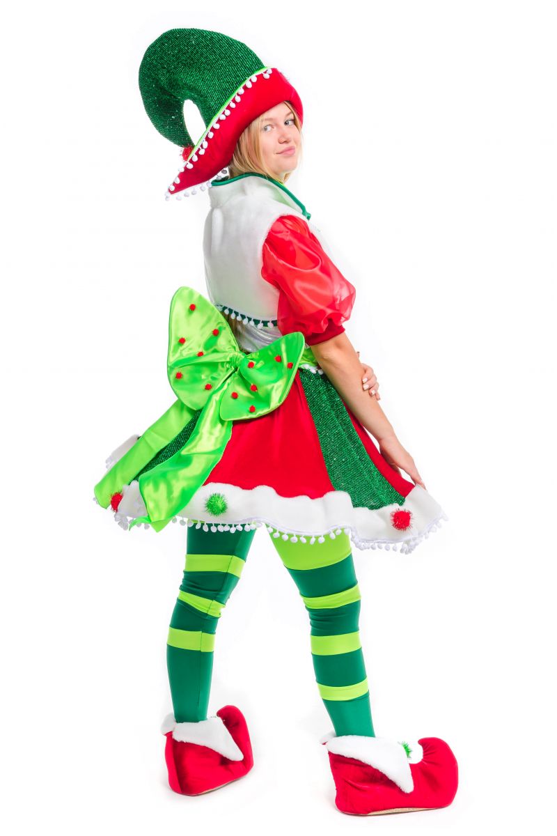 Масочка - «Рождественский Эльфийка» карнавальный костюм для аниматора / фото №2491