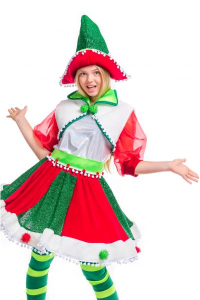 «Рождественский Эльфийка» карнавальный костюм для аниматора