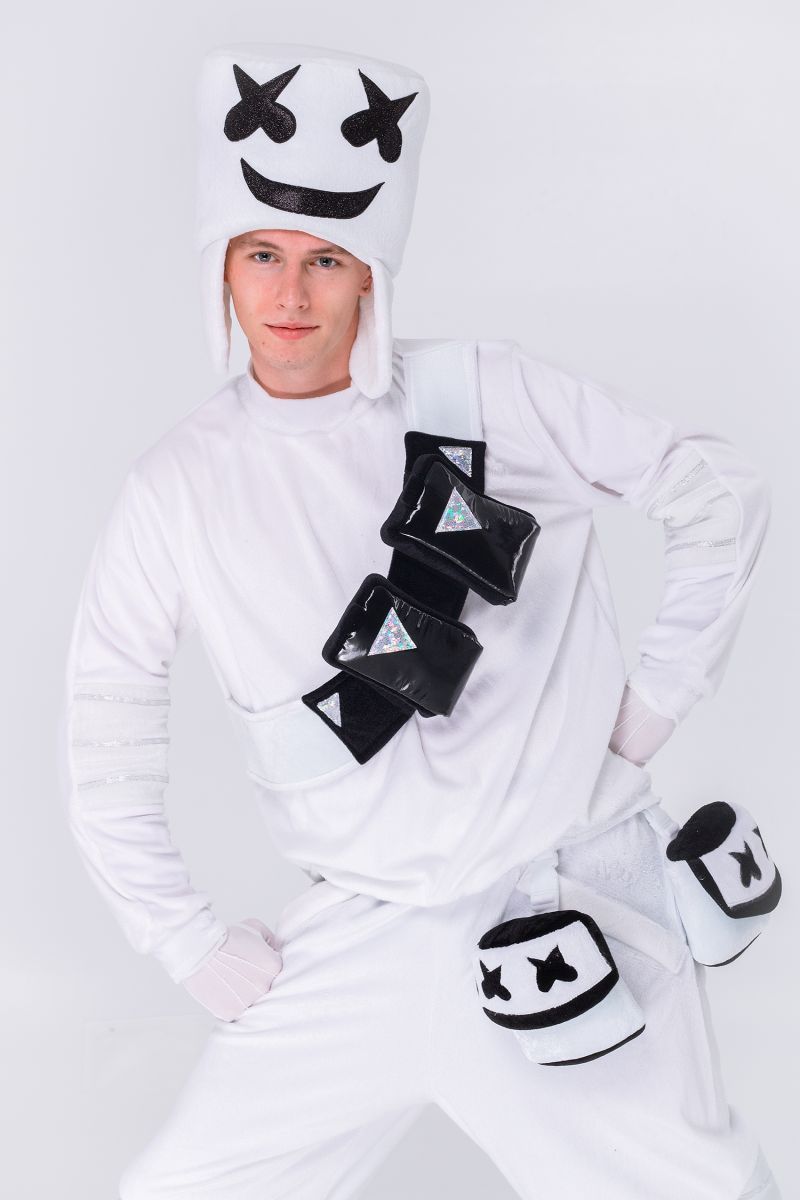 Масочка - Маршмеллоу «DJ Marshmello» карнавальный костюм для аниматоров / фото №2849