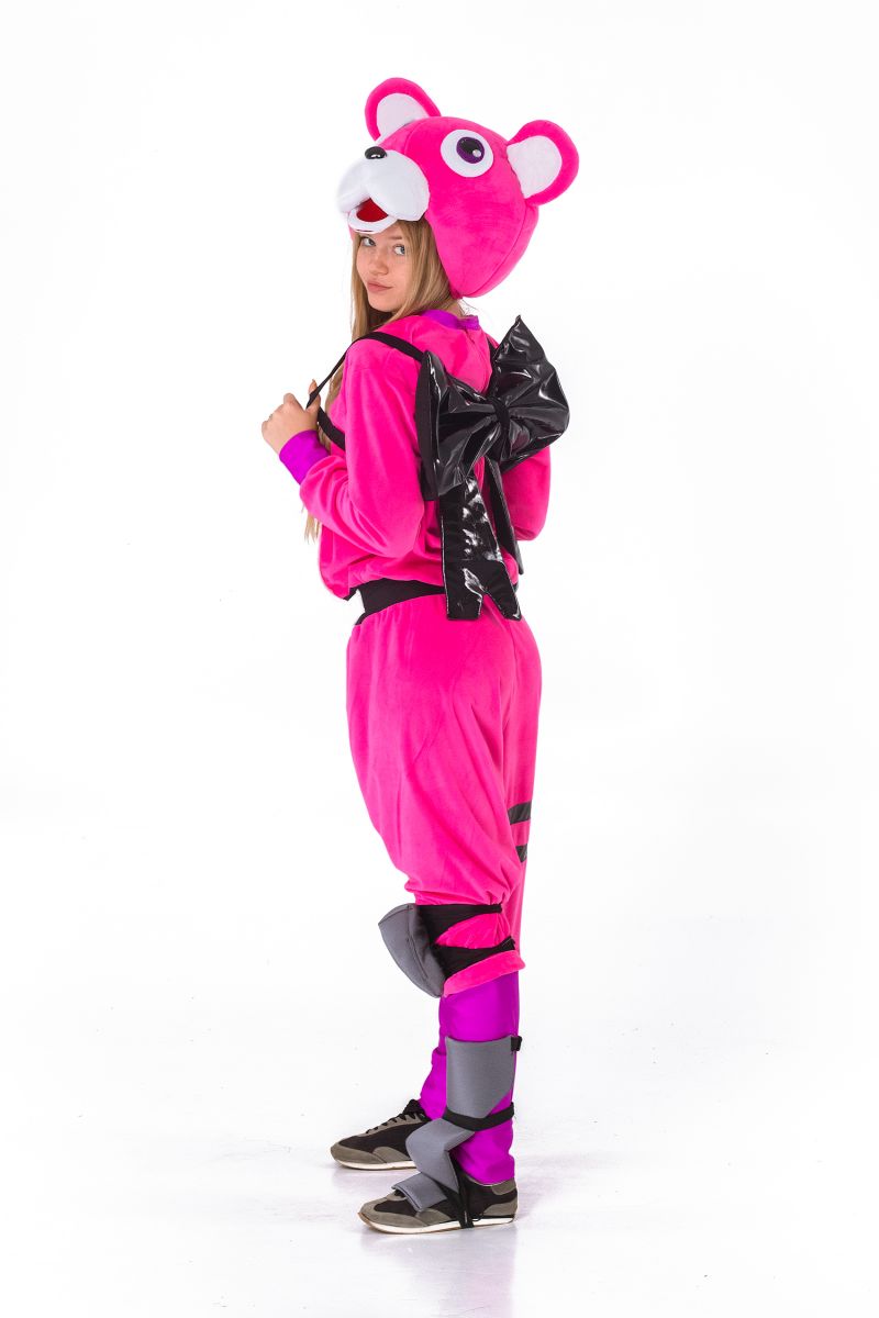 Масочка - Розовый мишка «Fortnite» карнавальный костюм для взрослых / фото №2855