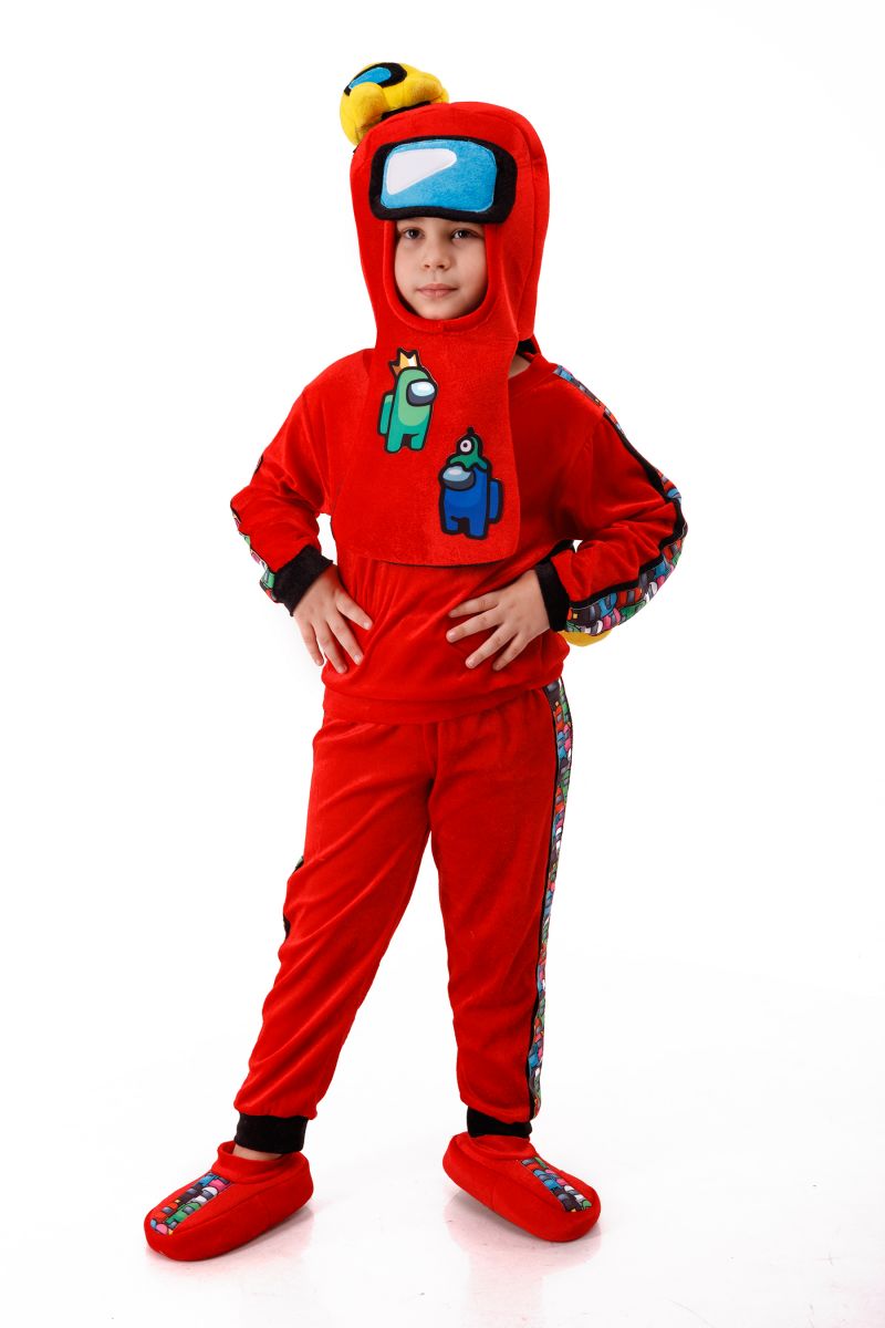 Масочка - Красный AmongUs «Амонг Ас» карнавальный костюм для детей / фото №3005