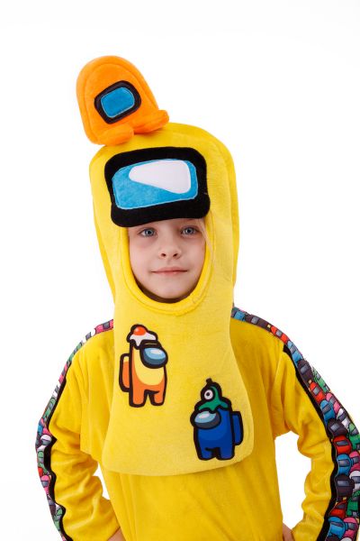 Желтый AmongUs «Амонг Ас» карнавальный костюм для детей
