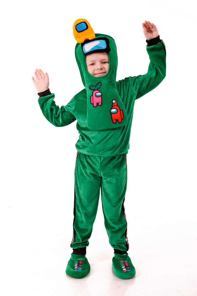 Масочка - Зеленый AmongUs «Амонг Ас» карнавальный костюм для детей / фото №3018