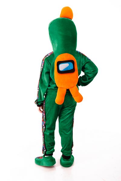 Зеленый AmongUs «Амонг Ас» карнавальный костюм для детей