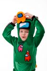 Зеленый AmongUs «Амонг Ас» карнавальный костюм для детей - 3022