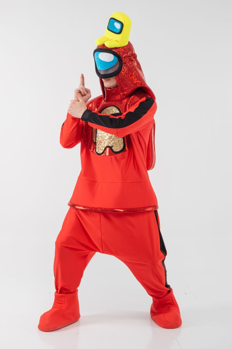 Красный AmongUs «Амонг Ас» карнавальный костюм для аниматоров