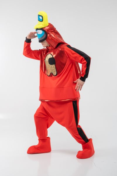 Красный AmongUs «Амонг Ас» карнавальный костюм для аниматоров