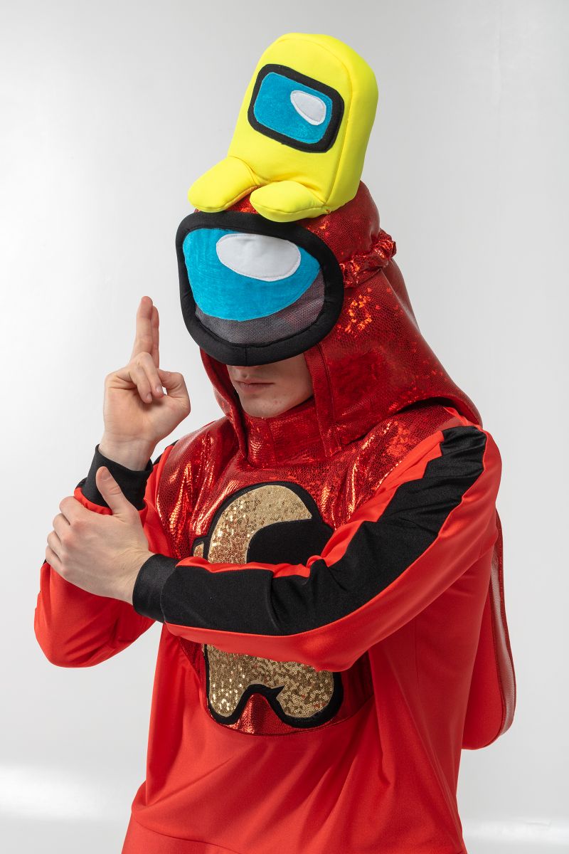Масочка - Красный AmongUs «Амонг Ас» карнавальный костюм для аниматоров / фото №3072