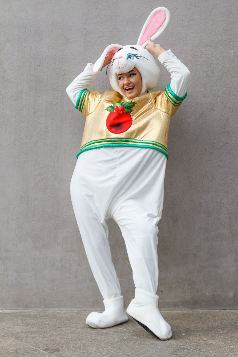 Масочка - Зайчик «Новогодний шарик» карнавальный костюм для аниматоров / фото №3461