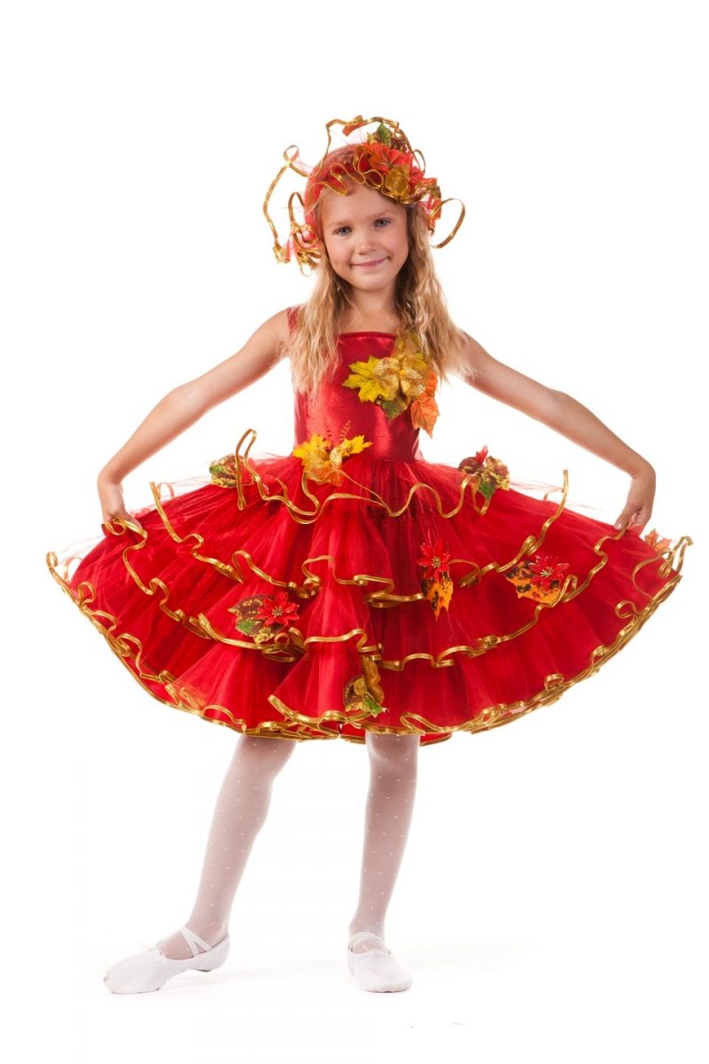 Масочка - «Осінь багряна» карнавальний костюм для дівчинки / фото №600